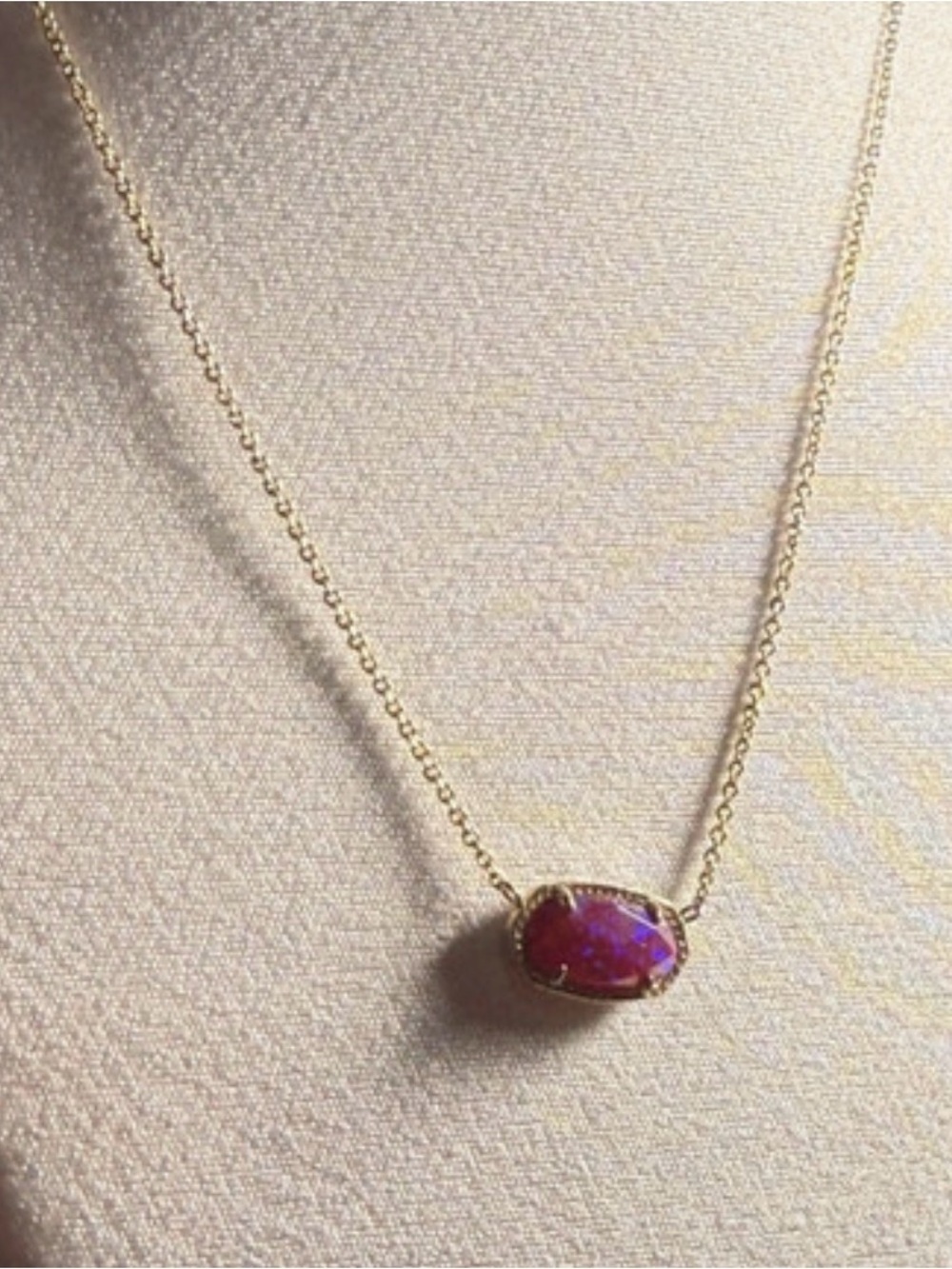 Kendra Scott Pink / Purple Opal Elisa Gold Necklace